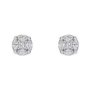 Zen Diamond - Ohrringe, Boucles Wg18k Poliertweissgold 10 Brillant 0.67ct, One Size, Weissgold
