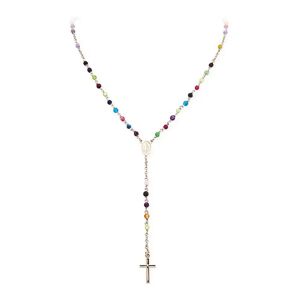 Amen - Halskette, Rosary Naturale Stone, 48+2cm, Roségold
