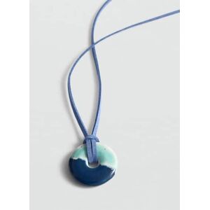 MANGO TEEN Kordel-Halskette mit Donut - Blau - U - weiblich