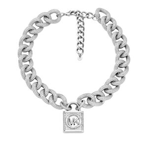 Michael Kors Armbanduhr - Platinum-Plated Brass Pavé Lock Statement Necklace - Gr. unisize - in Silber - für Damen