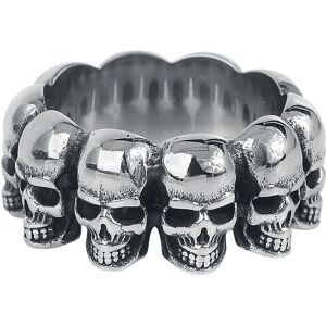 etNox hard and heavy - Gothic Ring - Skulls - silberfarben