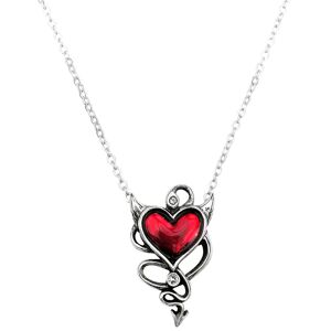 Alchemy Gothic - Gothic Halskette - Devil Heart - für Damen - silberfarben