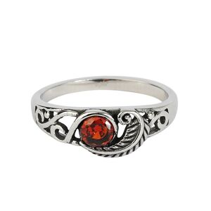 etNox Ring - Leaf Red - für Damen - silberfarben/orange