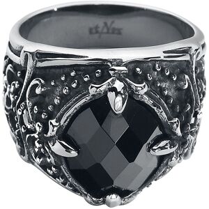 etNox hard and heavy - Gothic Ring - Black Diamond - schwarz/silberfarben