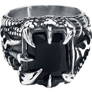 etNox hard and heavy - Gothic Ring - Kristallklaue - für Herren - silberfarben