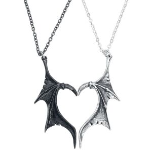 Alchemy Gothic - Gothic Halskette - Demon Wings Sweetheart - schwarz/silberfarben