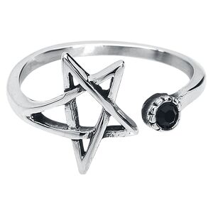 etNox - Gothic Ring - Pentagramm - für Damen - silberfarben