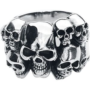 etNox hard and heavy - Gothic Ring - Skulls - für Herren - silberfarben