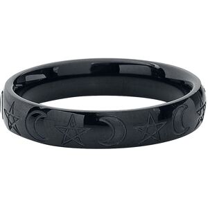 etNox - Gothic Ring - Mond und Pentagramm - schwarz