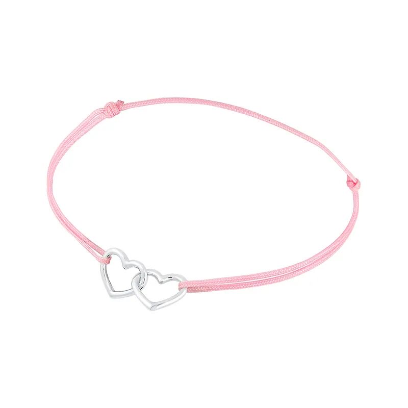 Elli Armband HERZ mit Nylonband 925er Silber in rosa