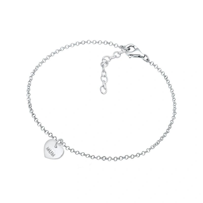 Elli Armband MUM-SCHRIFTZUG – HERZ 925er Silber