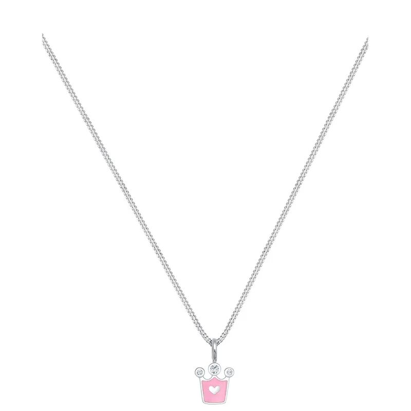 Elli Kette KRONE SWAROVSKI® KRISTALLE 925er Sterling Silber in rosa