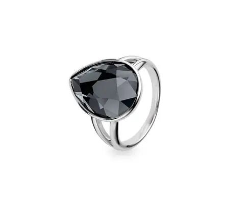 Tchibo - Ring verziert mit funkelndem Glasstein - Silber - Gr.: 19 Messing Ring 19