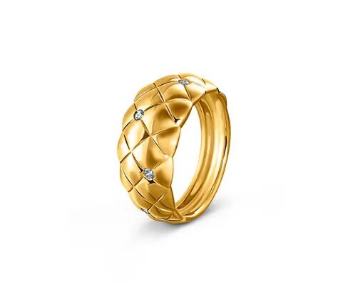 Tchibo - Ring - Weiss - Gr.: 20 925 Silber vergoldet Zirkonia  20