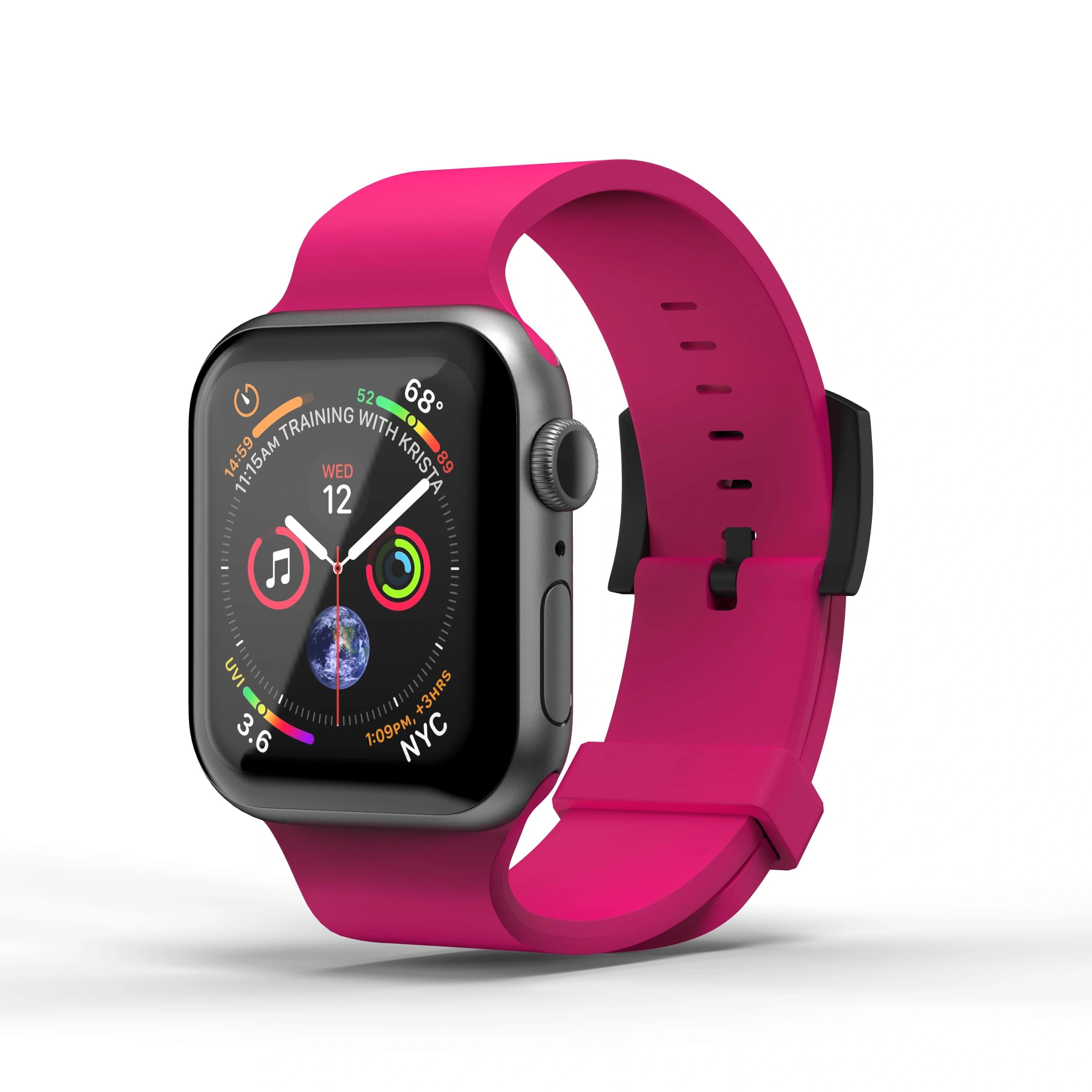 SuperDry Řemínek pro Apple Watch 42mm / 44mm / 45mm - SuperDry, Silicone Pink