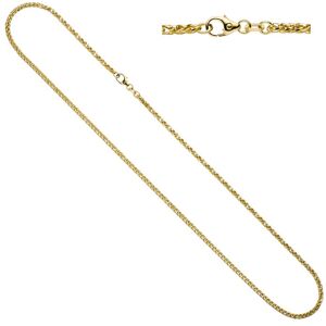 Goldkette JOBO Halsketten Gr. Gelbgold 585-Weißgold 585, Länge: 45 cm, gelb (gelbgold 585) Damen Goldketten Zopfkette 585 Gold bicolor 45 cm 1,9 mm