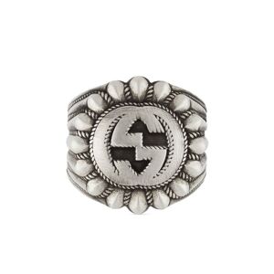 Gucci Ring mit graviertem GG - Silber 9/10/11/12/13/14/15/16/17/18/19/20/21/22/23 Male