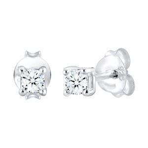 Elli DIAMONDS Basic Ohrstecker Diamant (0.12 ct.) 925er Silber Ohrringe Damen