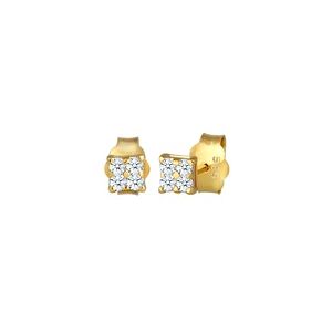 Elli DIAMONDS Klassisch Elegant Diamant (0.12 ct.) 585 Gelbgold Ohrringe Damen