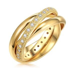 Lulu & Jane Ring Messing Zirkonia in Gelbgold Ringe Damen