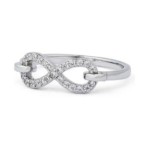 Pippa&Jean Ring Infinity Edelstahl Glassteine in Silber Ringe Damen