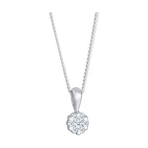 Elli DIAMONDS Blume Brilliant Diamant (0.12 ct.) 925 Silber Ketten Damen