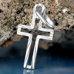 Gallay Anhänger 16x9mm Kreuz diamantiert Mitte offen Silber 925