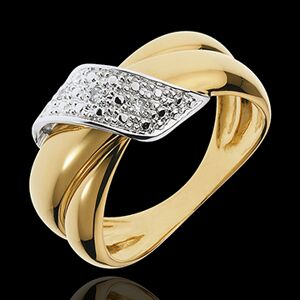 Edenly Ring Kostbares Doppel - Gelbgold mit 3 Diamanten