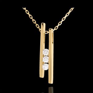 Edenly Collier Stimmgabel Trilogie in Gelbgold - 3 Diamanten