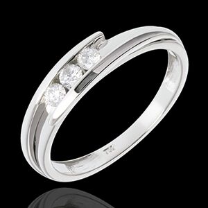 Edenly SolitÃ¤rring Kostbarer Kokon - Anziehungskraft - WeiÃŸgold - 3 Diamanten