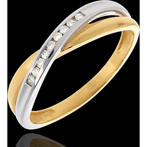 Edenly Ring Ellipse in Weiss- und Gelbgold - 9 Diamanten