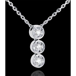 Edenly Collier Trilogie Sternschnuppe in Weissgold - 3 Diamanten