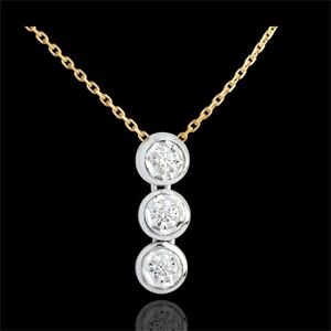 Edenly Collier Trilogie Sternschnuppe in Weiss- und Gelbgold - 3 Diamanten