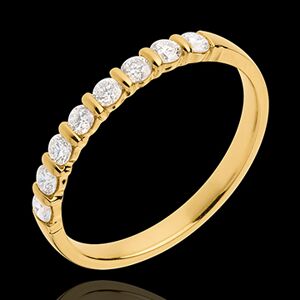 Edenly Trauring semi pavÃ© in Gelbgold - Krappenfassung - 0.3 Karat - 8 Diamant