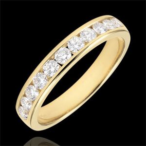 Edenly Trauring Gelbgold HalbpavÃ© - Kanalfassung - 0.5 Karat - 11 Diamanten