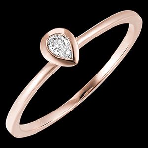 Edenly Ring FraÃ®cheur - Birne - 9 Karat RosÃ©gold mit Diamant