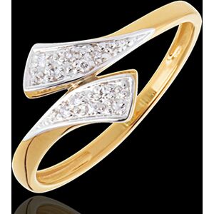 Edenly Ring Kostbares Band in Gelbgold - 10 Diamanten