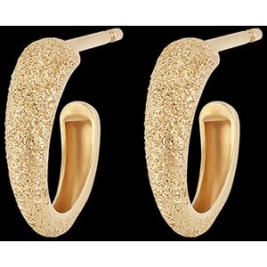 Edenly Ohrringe Frische - Creolen mit Diamanteffekt -Gelbgold, 9 Karat