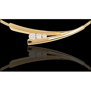 Edenly Collier Trilogie Ã©pis in Gelbgold - 0.21 Karat - 3 Diamanten