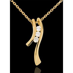 Edenly Halskette Trilogie Kostbarer Kokon - Silhouette- Gelbgold - 3 Diamanten