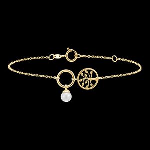 Edenly Armband FÃ¼lle - Lebensbaum - 9 Karat Gelbgold und Perle