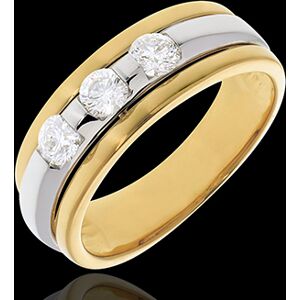 Edenly Trilogie Ring Sonnenfinsternis in Weiss- und Gelbgold - 0.44 Karat - 3 D