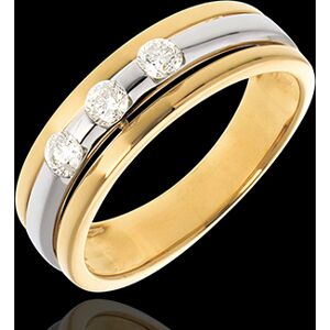 Edenly Trilogie Ring Sonnenfinsternis in Weiss- und Gelbgold - 0.24 Karat - 3 D