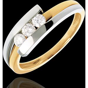 Edenly Trilogie Ring Bipolar in Weiss- und Gelbgold - 0.28 Karat - 3 Diamanten