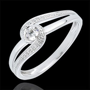 Edenly Ring Kostbarer Kokon - Teuerste - WeiÃŸgold - Diamant 0.12 Karat - 9 Kar