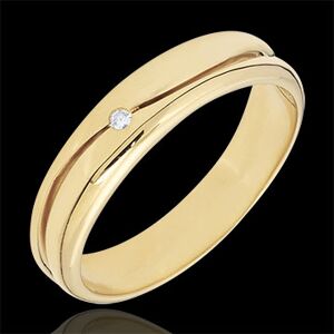 Edenly Ring Amour - Herren Trauring in Gelbgold - Diamant 0.022 Karat - 9 Karat