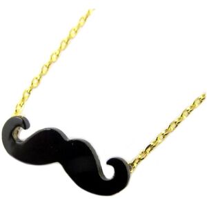 7bis [Q1508] – Handgefertigte Halskette „moustache“ Aus Schwarzgold – 15 X 5 Mm