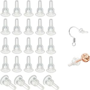 Xieuijun 100 Stück 10 X 6 Mm Hintere Ohrring-Stopper, Transparente Silikon-Ohrring-Verschlüsse Für Ohrstecker, Haken-Ohrringe