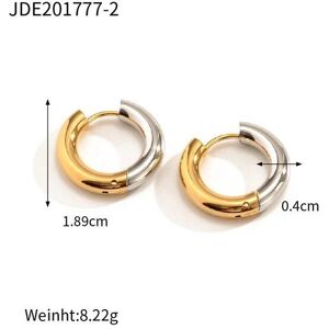 91340800ma8plabg79 Klobige, Klassische Creolen Aus 4 Mm Gold Und Edelstahl, Pvd-Beschichtung, Anlaufgeschützt, Wasserdicht, 18 Karat Silber, Creolen Als Geschenk Für Frauen