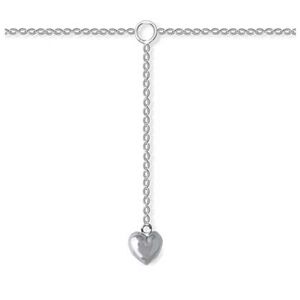 Les Trésors De Lily [R3523] – Silberne Halskette „love“. (Rhodium) - 45 Cm - 7 Cm - Herz 8x5 Mm